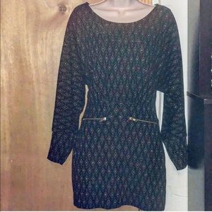 French Connection black and gold dress, gorgeous!